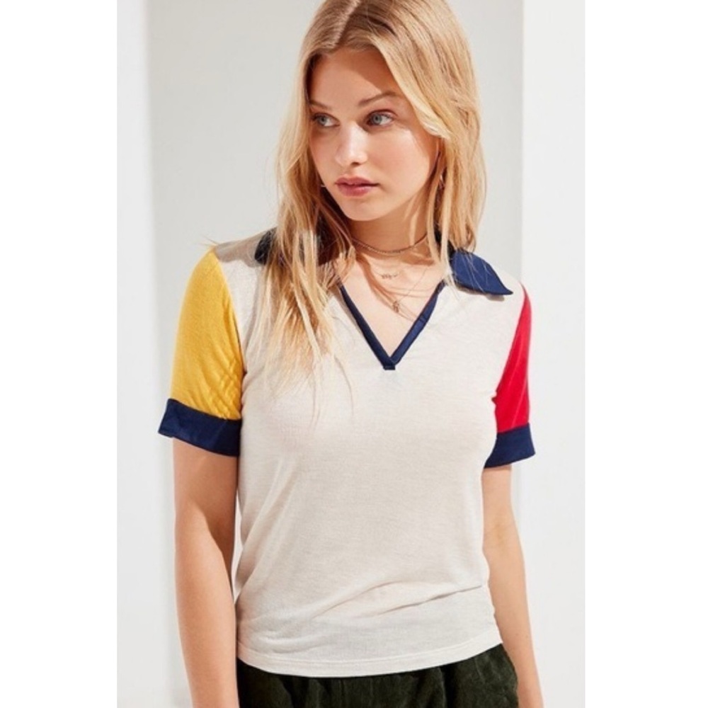 UO Project Social T Jonni Polo Color Block Shirt